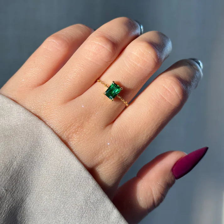 Jade Baguette Ring